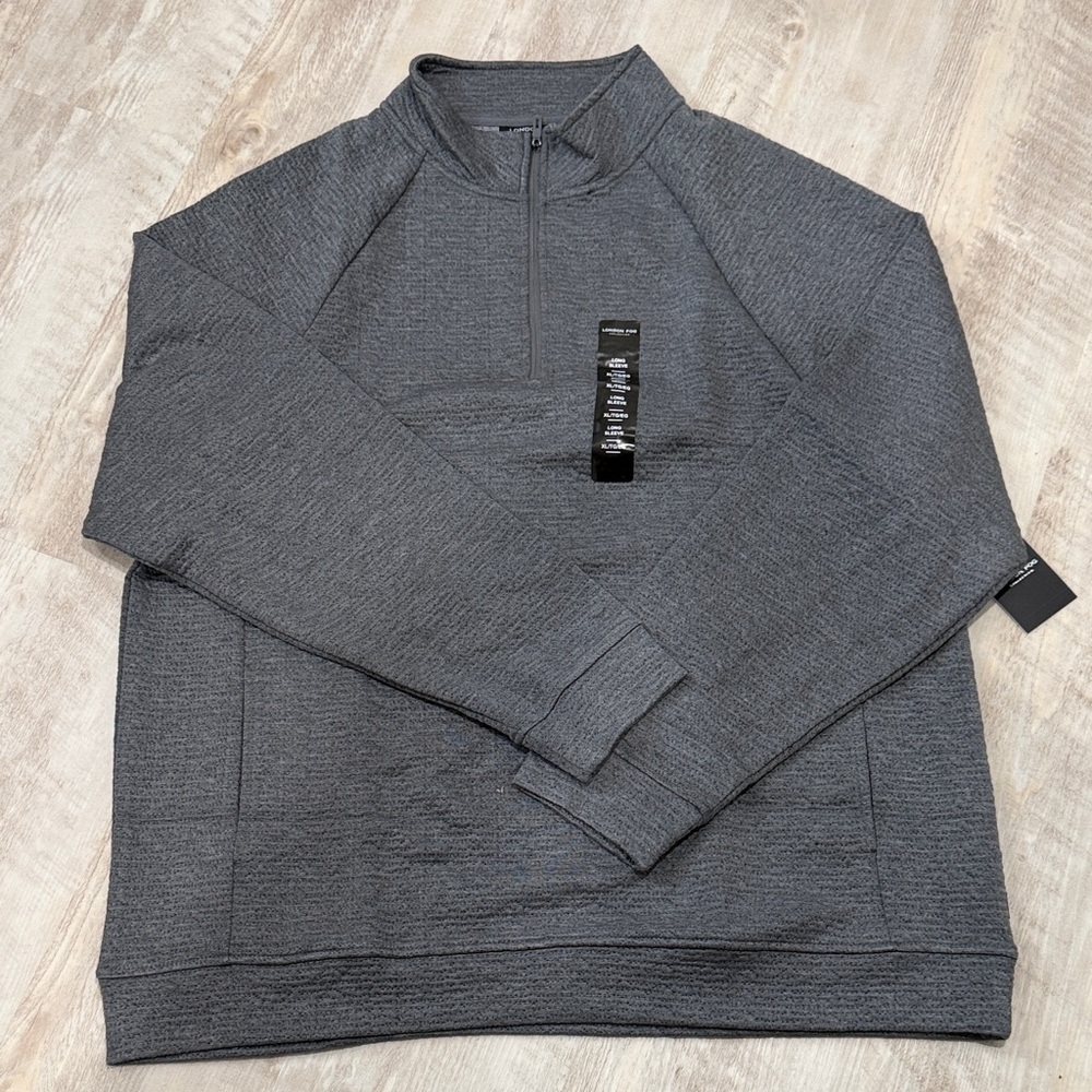 London Fog Men's Charcoal Quarter-Zip Pullover